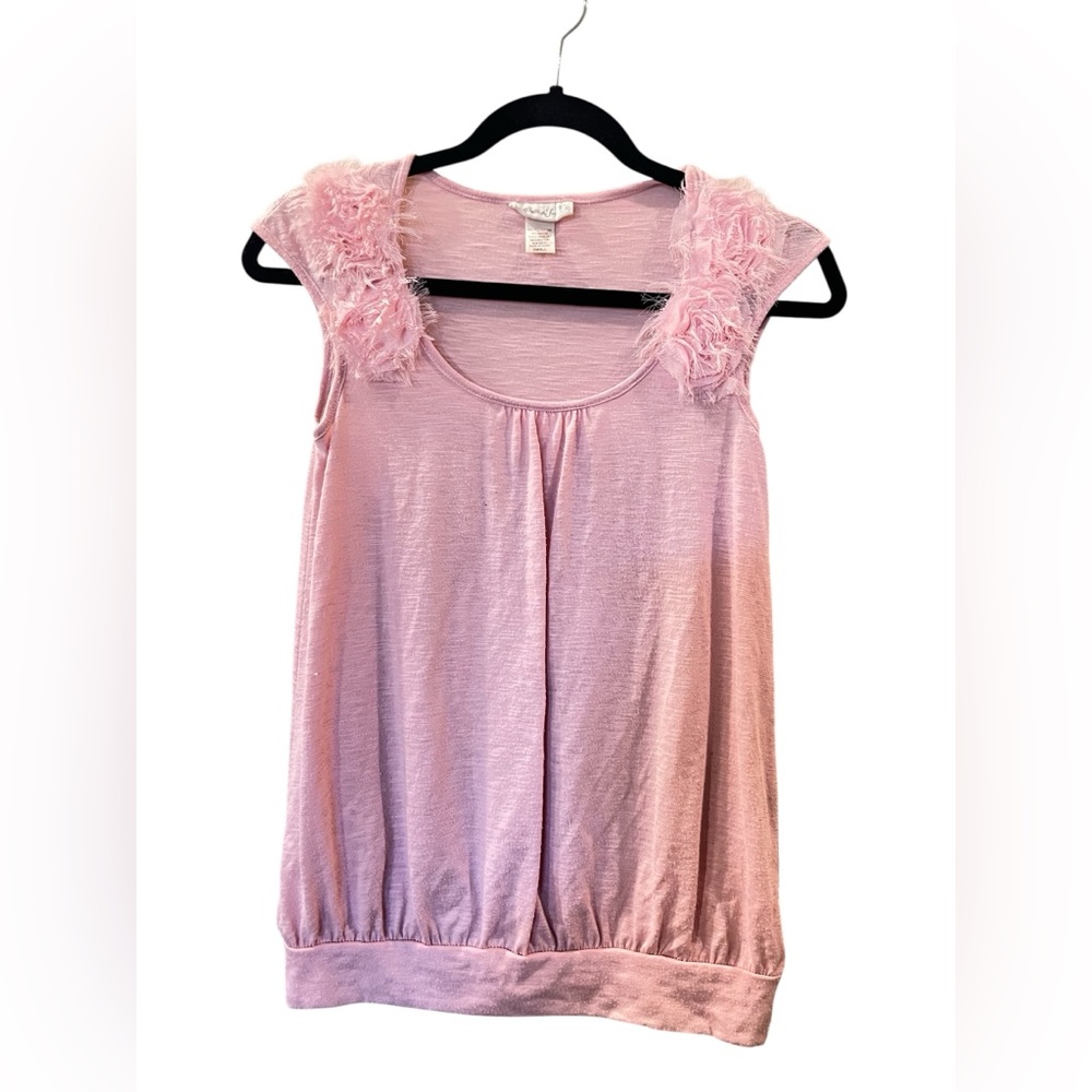 Belle Du Jour Women’s Sleeveless Knit light Pink Top Shirt Blouse Sz Small